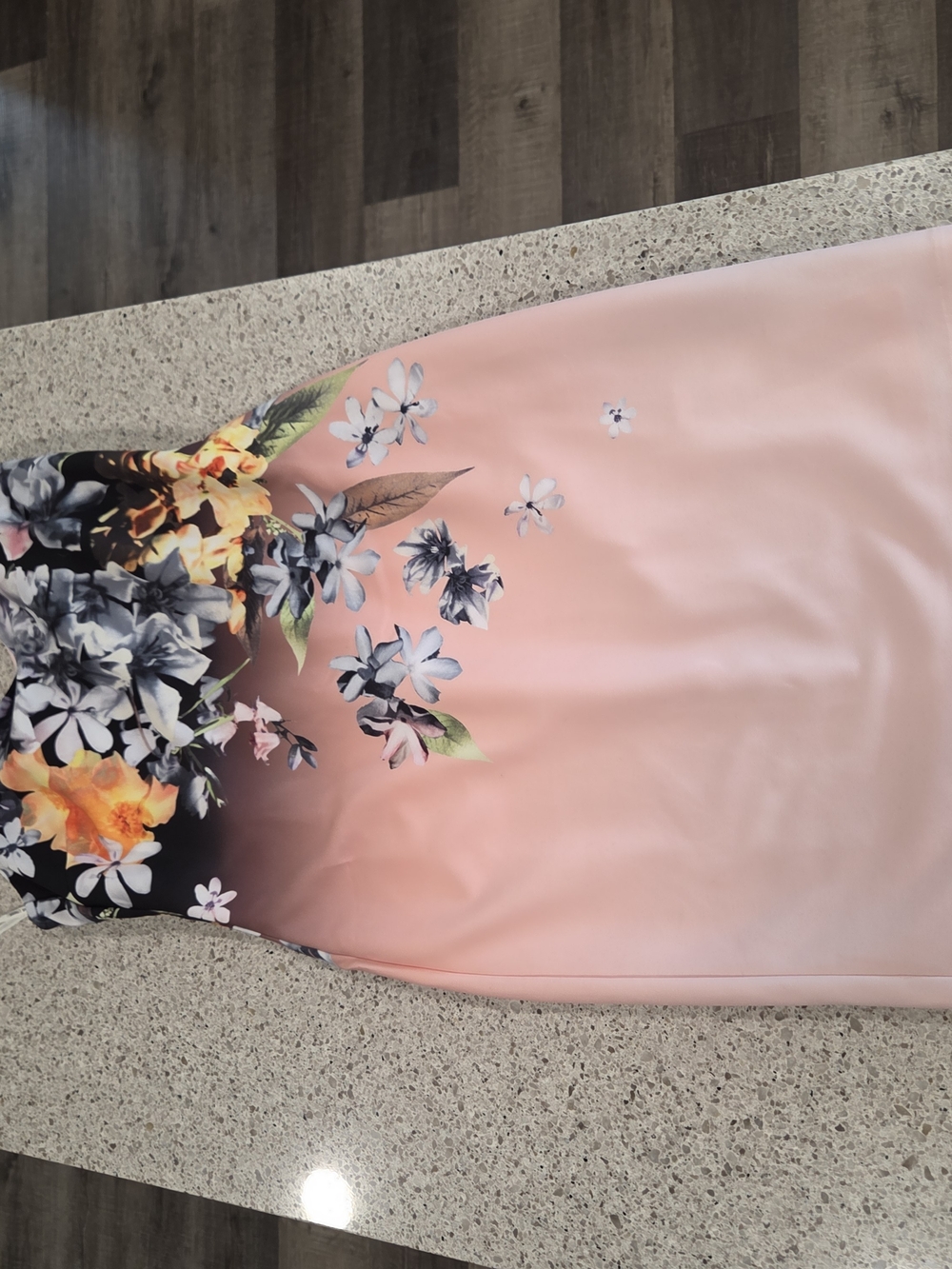 Frank Lyman Design Pink Floral Ombre Maxi Skirt
